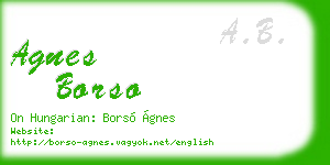 agnes borso business card