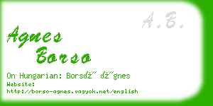 agnes borso business card